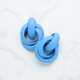 Colored Open Circle Link Earrings