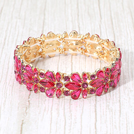 Floral Crystal Stretch Evening Bracelet