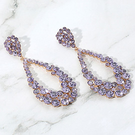 Crystal Bubble Cluster Teardrop Evening Earrings