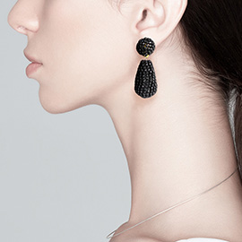 Rhinestone Teardrop Dangle Evening Earrings