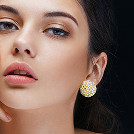 Rhinestone Pave Stud Earrings