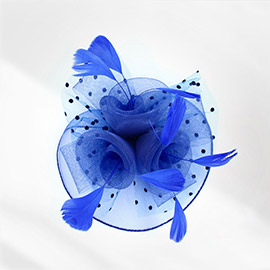 Feather Mesh Flower Fascinator / Headband