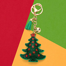Bling Christmas Tree Tassel Keychain