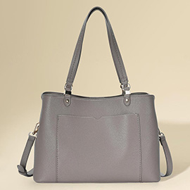 Solid Faux Leather Shoulder / Crossbody Bag