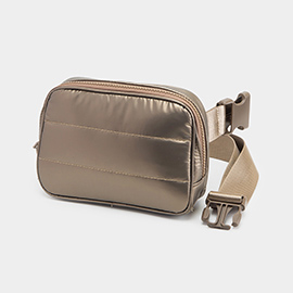 Puffer Rectangle Sling Bag / Fanny Pack / Belt Bag