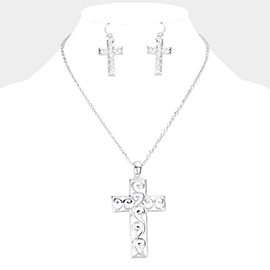 Wester Metal Cross Pendant Necklace