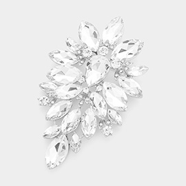 Marquise Stone Cluster Embellished Pin Brooch