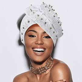 Bling Studded Accented Turban Hat