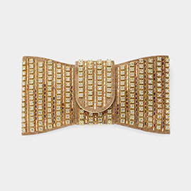 Bling Studded Bow Shaped Clutch Bag / Crossbody Bag