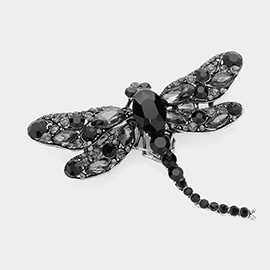 Stone Embellished Dragonfly Pin Brooch