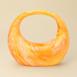 Marbled Acrylic Crescent Handbag