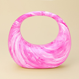 Marbled Acrylic Crescent Handbag