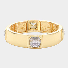 Stone Pointed Metal Stretch Bracelet