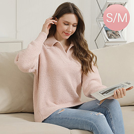 Solid Collar Pullover Sweater