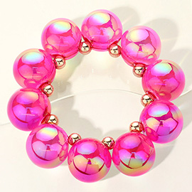 Chunky Iridescent Ball Beaded Bracelet