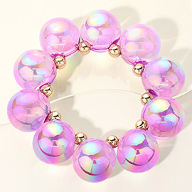 Chunky Iridescent Ball Beaded Bracelet