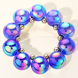 Chunky Iridescent Ball Beaded Bracelet
