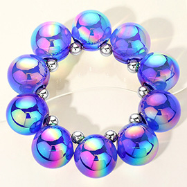 Chunky Iridescent Ball Beaded Bracelet