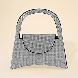 Bling Studded Top Handle Evening Bag / Crossbody Bag