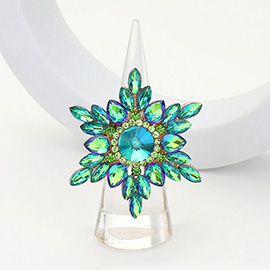 Round Marquise Stone Embellished Snowflake Stretch Ring