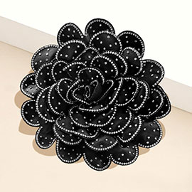 Bling Studded Flower Brooch Hair Clip