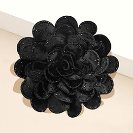 Bling Studded Flower Brooch Hair Clip