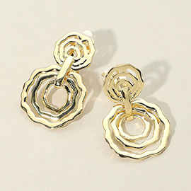 Multi Metal Circle Doorknocker Clip On Earrings