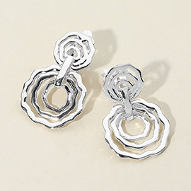Multi Metal Circle Doorknocker Clip On Earrings