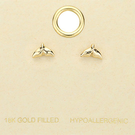 18K Gold Filled Whale Tale Stud Earrings