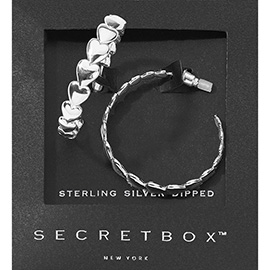 SECRET BOX_Sterling Silver Dipped Heart Hoop Earrings