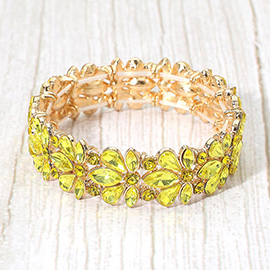 Floral Crystal Stretch Evening Bracelet