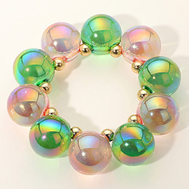 Chunky Iridescent Ball Beaded Bracelet