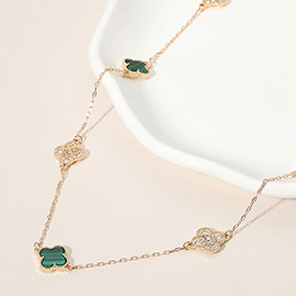 Quatrefoil Station Long Necklace