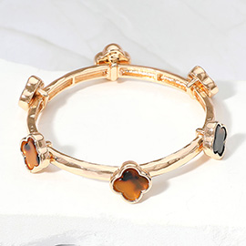 Quatrefoil Station Stretch Bracelet