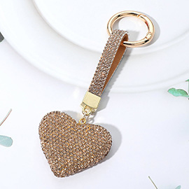Bling Studded Heart Keychain / Bag Charm