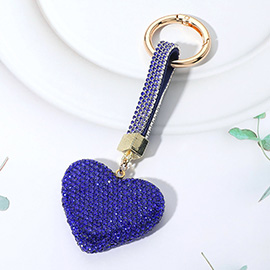 Bling Studded Heart Keychain / Bag Charm