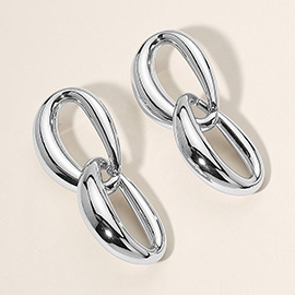 Chunky Metal Ring Link Earrings