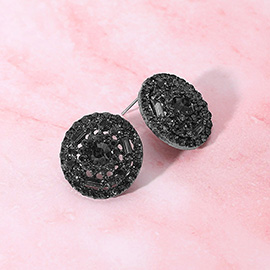 Rhinestone Embellished Round Evening Stud Earrings