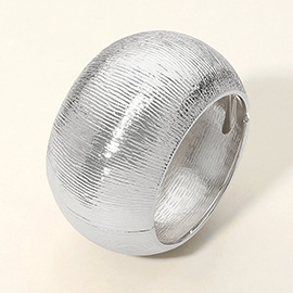 Textured Metal Hinged Bangle Bracelet