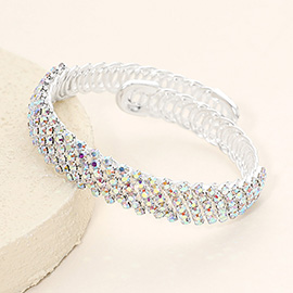 Rhinestone Paved Adjustable Evening Bracelet