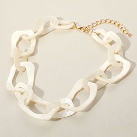 Celluloid Acetate Chunky Abstract Link Necklace