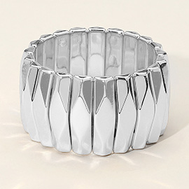 Metal Bar Beaded Stretch Bracelet
