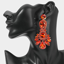Crystal Rhinestone Pave Drop Evening Earrings