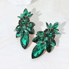 Marquise Stone Cluster Embellished Evening Earrings