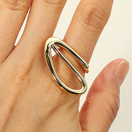 SECRET BOX_Stainless Steel Bold Open Loop Statement Ring
