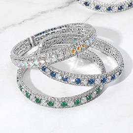 Rhinestone Embellished Adjustable Evening Bracelet