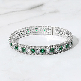 Rhinestone Embellished Adjustable Evening Bracelet