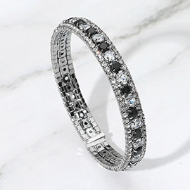 Rhinestone Embellished Adjustable Evening Bracelet