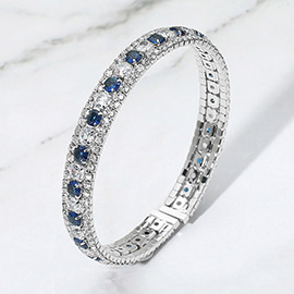 Rhinestone Embellished Adjustable Evening Bracelet