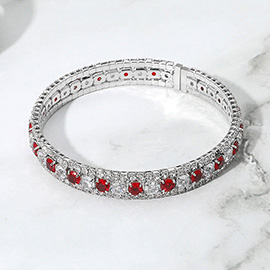Rhinestone Embellished Adjustable Evening Bracelet